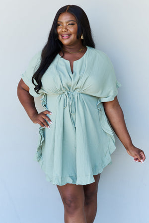 Next Time Around Ruffle Hem Dress-Light Sage Light Sage Mini Dresses by Vim&Vigor | Vim&Vigor Boutique