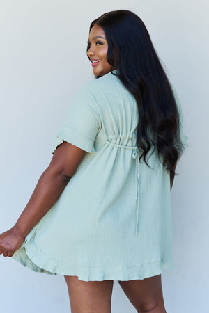 Next Time Around Ruffle Hem Dress-Light Sage Light Sage Mini Dresses by Vim&Vigor | Vim&Vigor Boutique