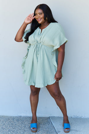 Next Time Around Ruffle Hem Dress-Light Sage Light Sage Mini Dresses by Vim&Vigor | Vim&Vigor Boutique