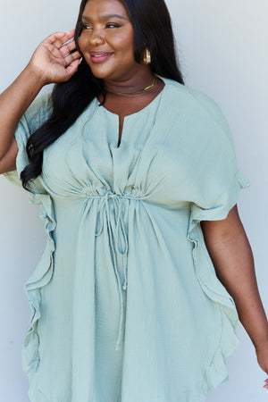 Next Time Around Ruffle Hem Dress-Light Sage Light Sage Mini Dresses by Vim&Vigor | Vim&Vigor Boutique