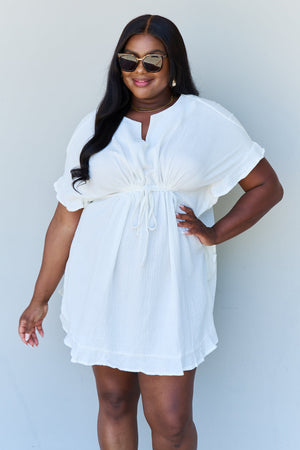 Next Time Around Ruffle Hem Dress-White White Mini Dress by Vim&Vigor | Vim&Vigor Boutique