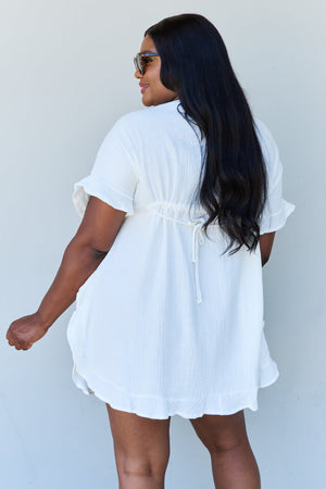 Next Time Around Ruffle Hem Dress-White White Mini Dress by Vim&Vigor | Vim&Vigor Boutique