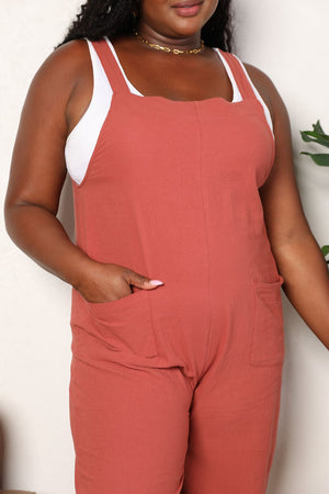 So Ready Wide Leg Overalls with Front Pockets Red Orange Jumpsuits by Vim&Vigor | Vim&Vigor Boutique