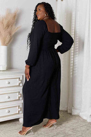 Square Biz Wide-Leg Jumpsuit with Pockets Black Wide Leg Jumpsuit by Vim&Vigor | Vim&Vigor Boutique