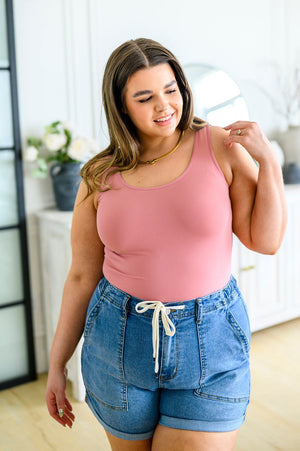 The Basics Reversible Longline Tank-Dusty Rose Dusty Rose Tank Tops by Vim&Vigor | Vim&Vigor Boutique