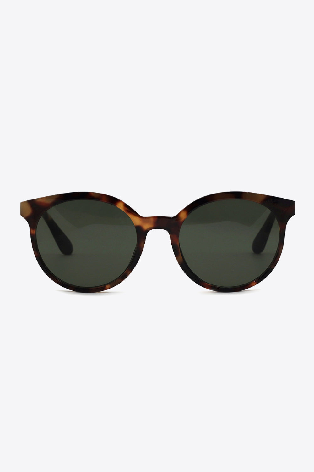 Tortoiseshell Round Polycarbonate Sunglasses Black One Size Sunglasses by Vim&Vigor | Vim&Vigor Boutique