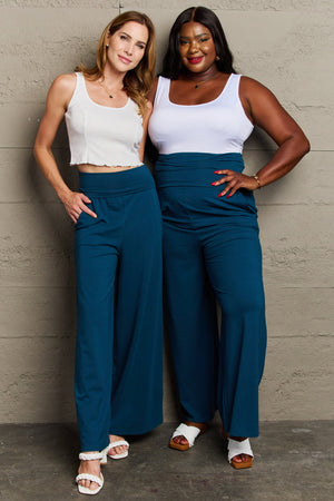 Wish You The Best High Waisted Palazzo Pants Deep Teal Palazzo Pants by Vim&Vigor | Vim&Vigor Boutique