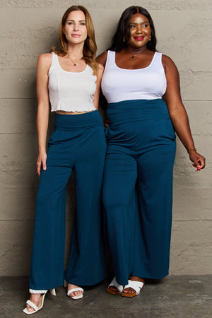 Wish You The Best High Waisted Palazzo Pants Deep Teal S Palazzo Pants by Vim&Vigor | Vim&Vigor Boutique